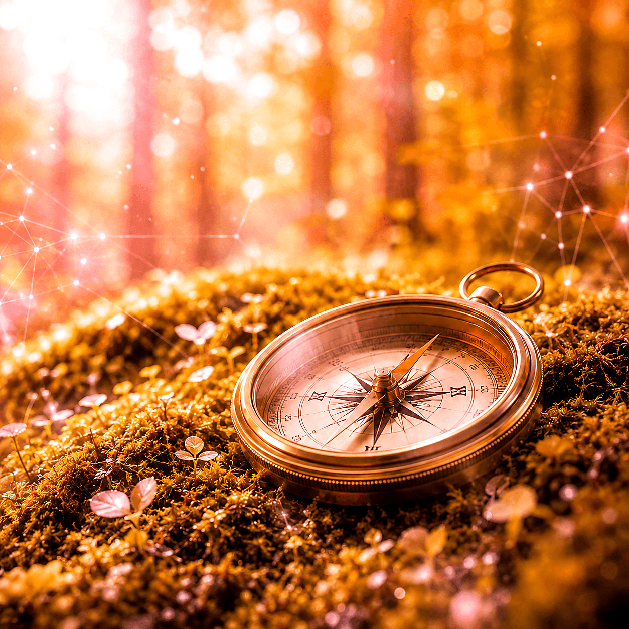 goldener kompass im mooswald klarer